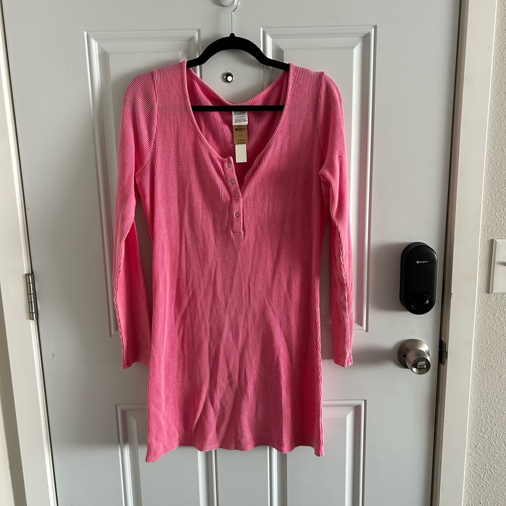 PINK Victoria's Secret Waffle Knit Henley Dress